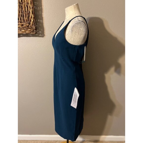 Dress The Population Dress Peacock Jade Blue Green L Large  LYLA Washable NWT - Picture 10 of 11
